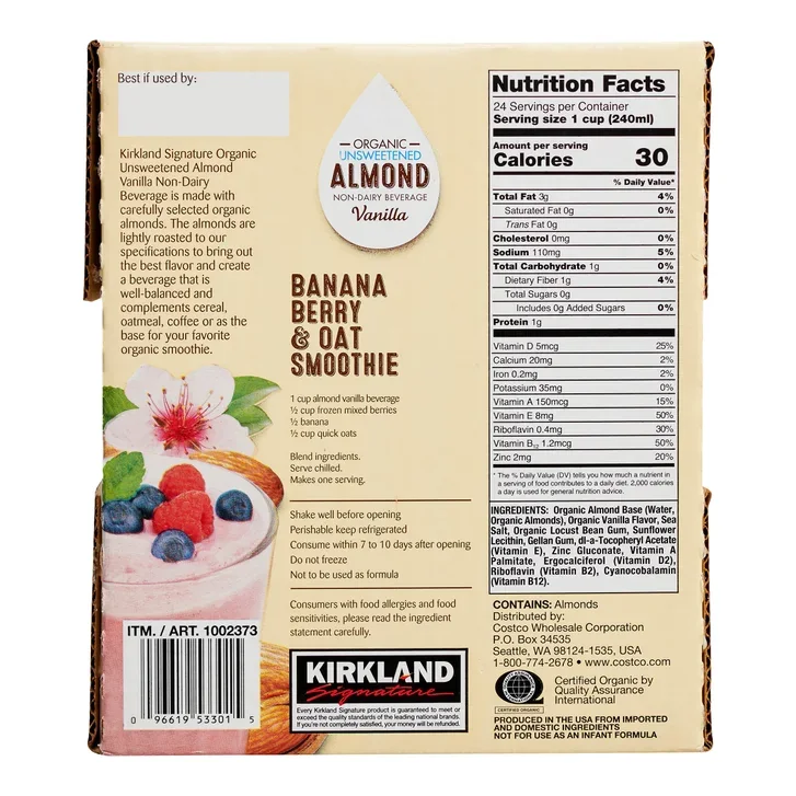 Kirkland Signature Vanilla Almond Beverage thumbnail 2